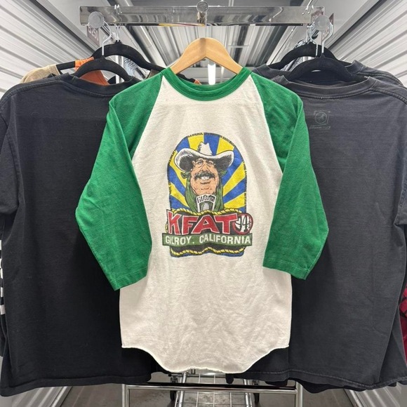 Other - Vintage 70's / 80's KFAT Gilroy Cali "Because we Need The Bucks3/4's Sleeve Tee